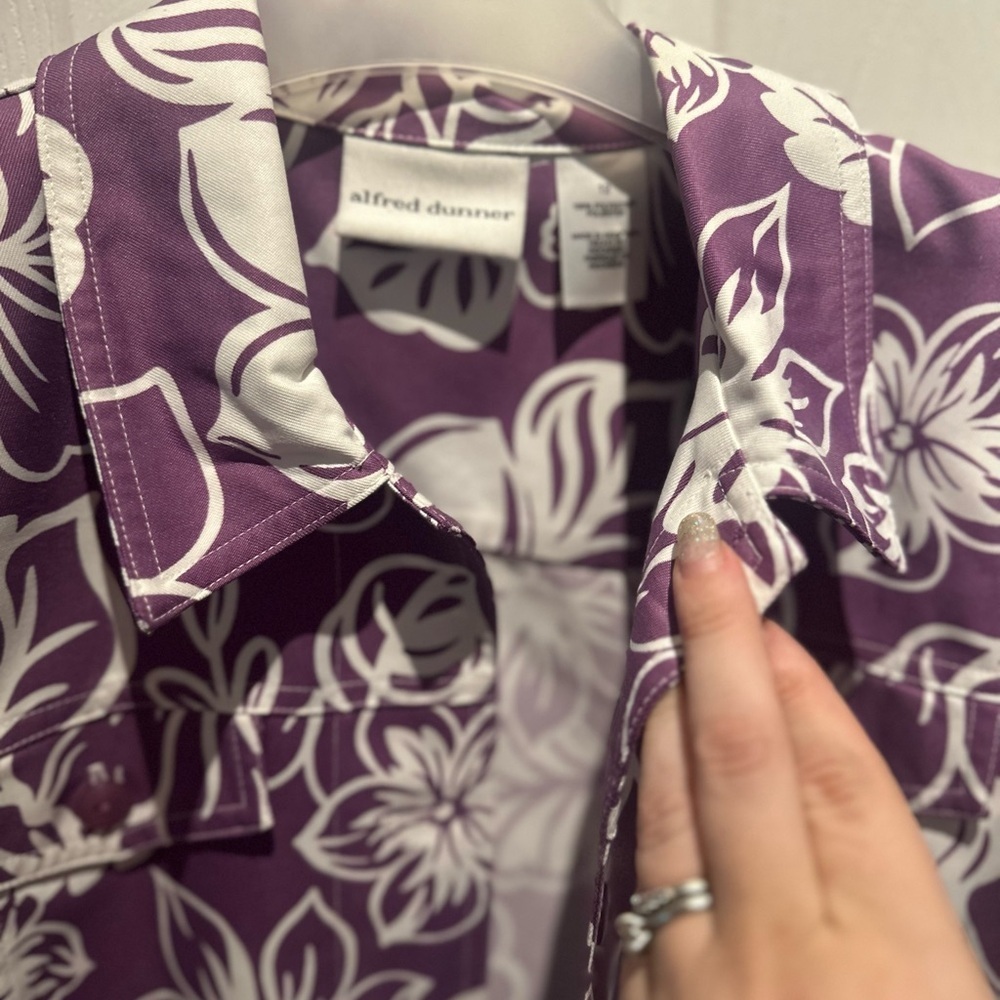 Alfred Dunner Women Button Shirt Jacket Size 12 NWOT Floral lightweight - Picture 2 of 9